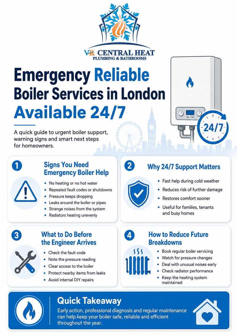 Emergency Reliable Boiler Services in London Available 24/7 Infographic